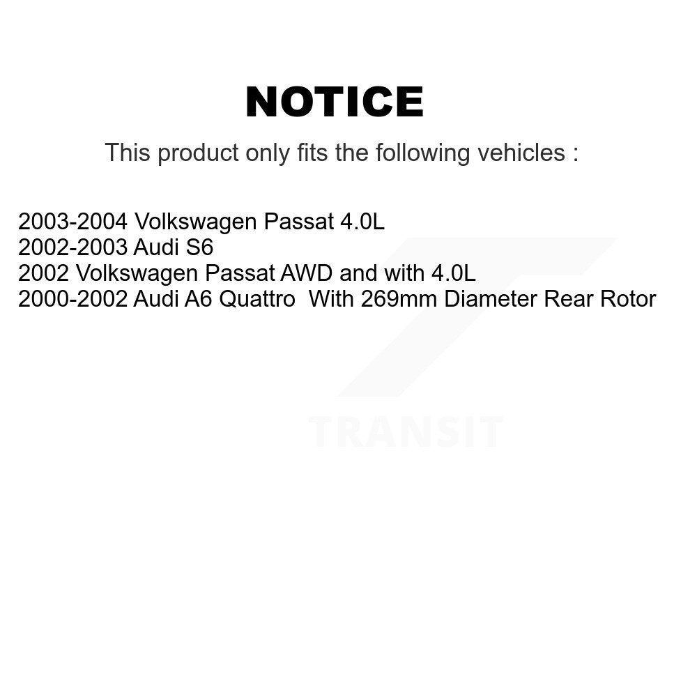 [Arrière] Kit de Disque et plaquette (céramique) de frein pour Volkswagen Passat Audi A6 Quattro S6 K8T-101859