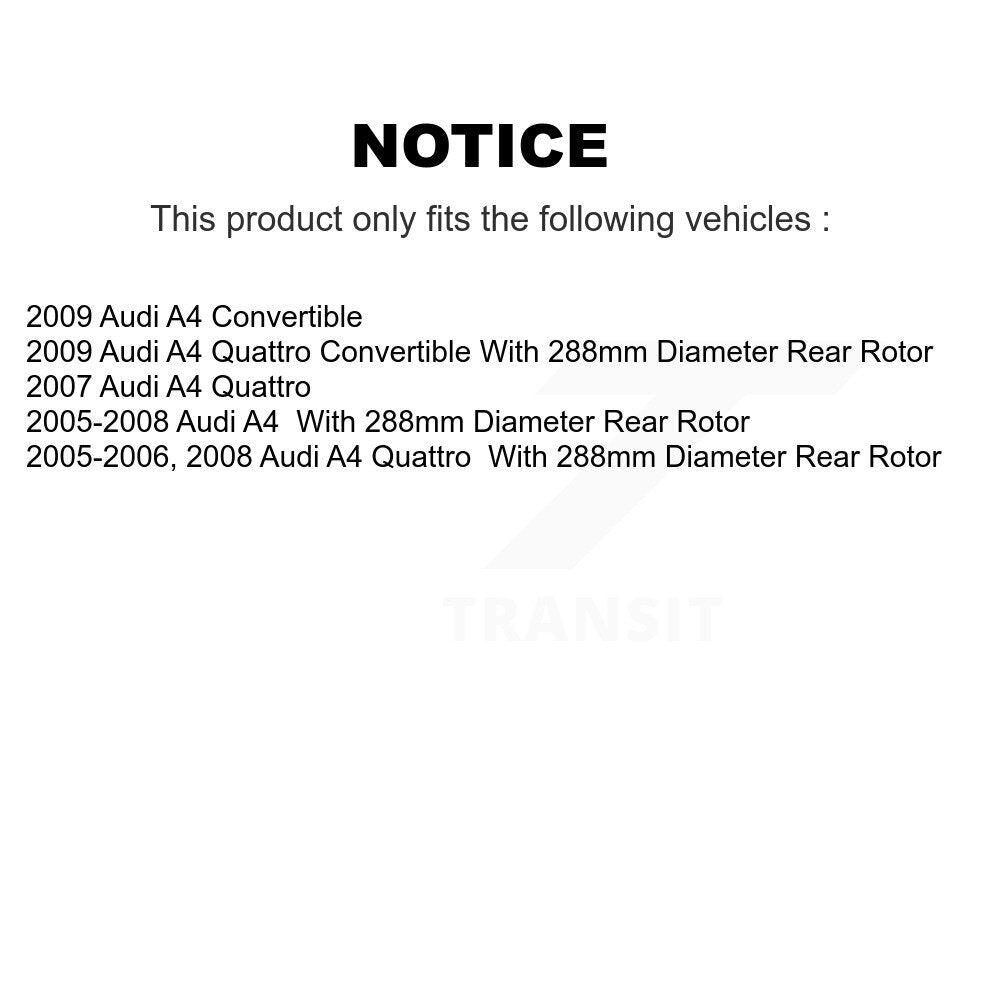 [Arrière] Kit de Disque et plaquette (céramique) de frein pour Audi A4 Quattro K8T-101960