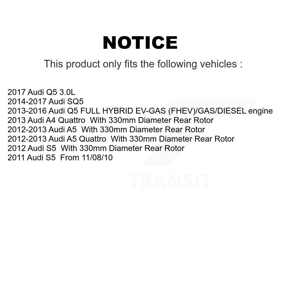 [Arrière] Kit de Disque et plaquette (céramique) de frein pour Audi Q5 A5 SQ5 Quattro S5 A4 K8T-102050