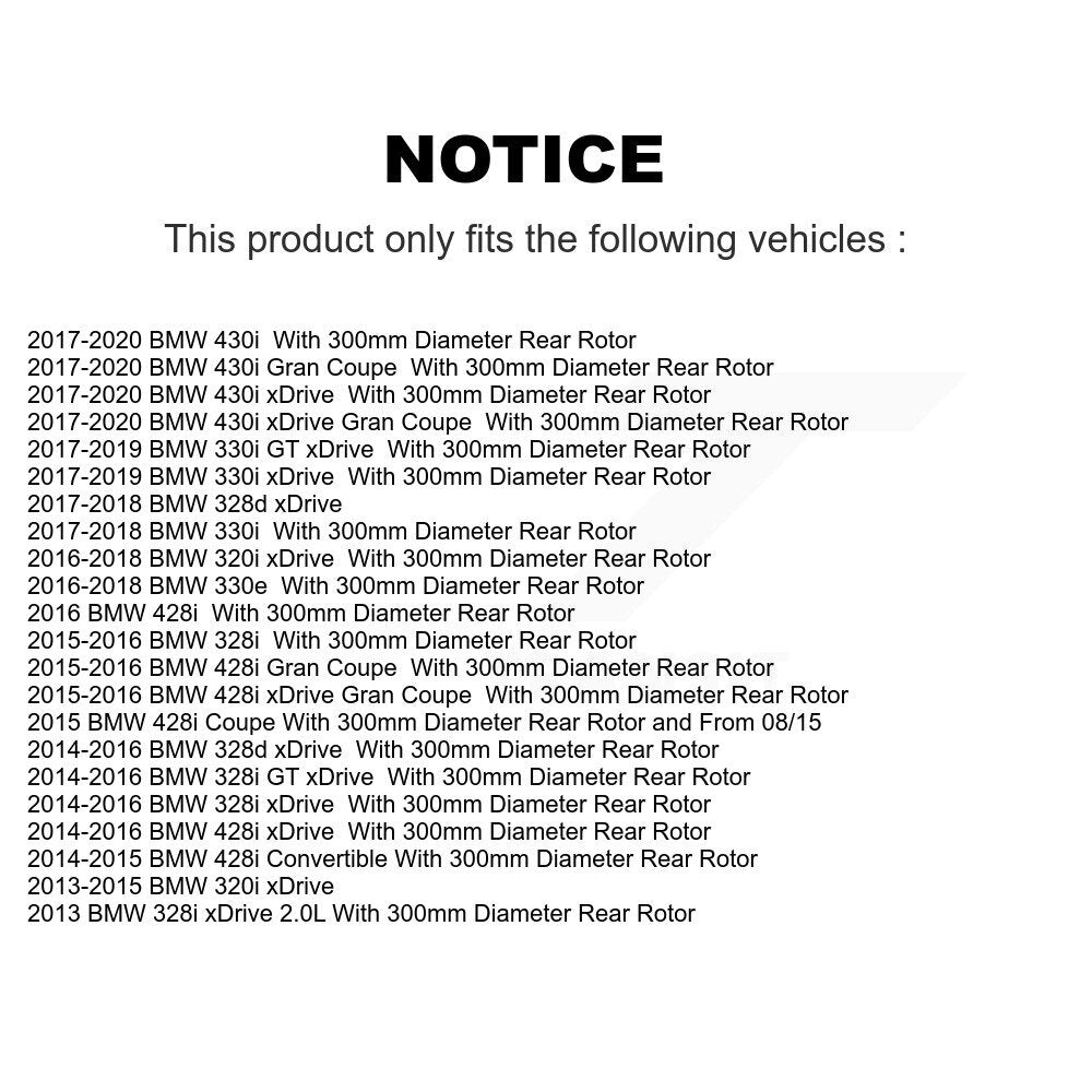 [Arrière] Kit de Disque et plaquette (céramique) de frein pour BMW 328i xDrive 320i 330i 428i 430i Gran Coupe GT 328d K8T-102093