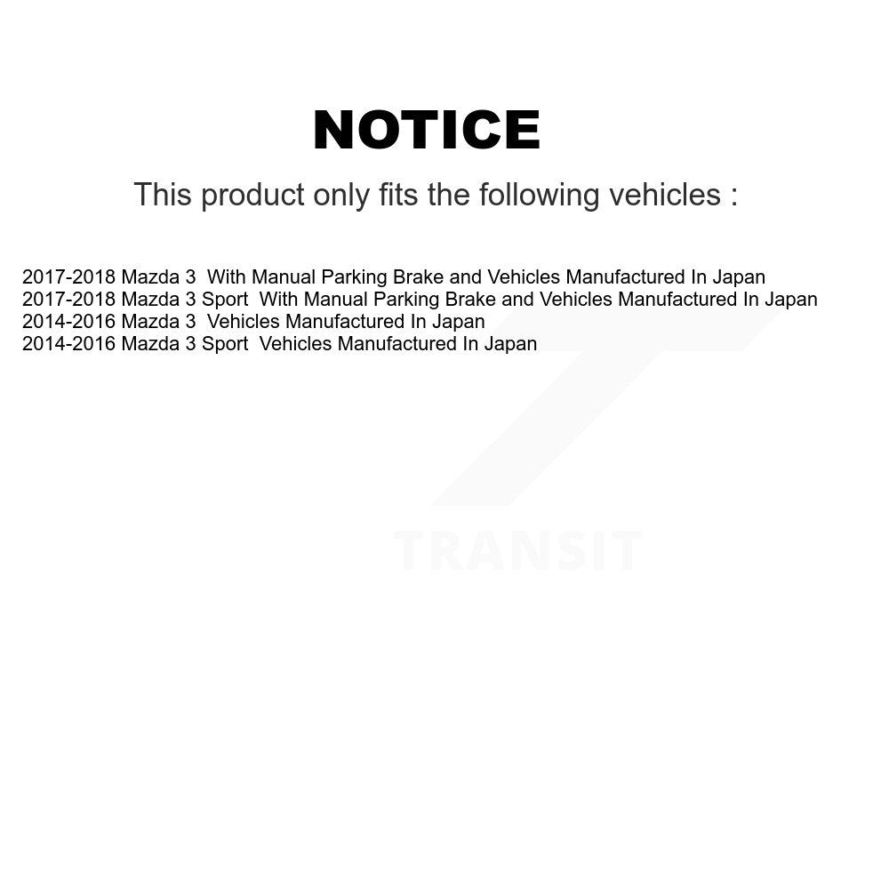 [Arrière] Kit de Disque et plaquette (céramique) de frein pour Mazda 3 Sport K8T-102095