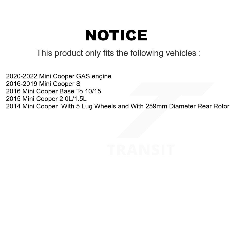 [Arrière] Kit de Disque et plaquette (céramique) de frein pour Mini Cooper K8T-102098