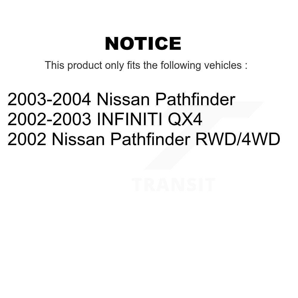 [Avant + Arrière] Kit de Disque et plaquette (céramique) de frein pour Nissan Pathfinder Infiniti QX4 INFINITI K8T-102327