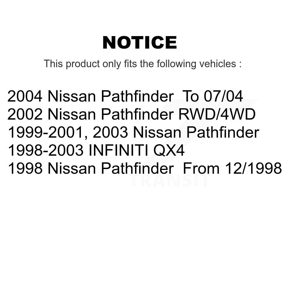 [Avant + Arrière] Kit de Disque et plaquette (céramique) de frein pour Nissan Pathfinder INFINITI QX4 K8T-102467