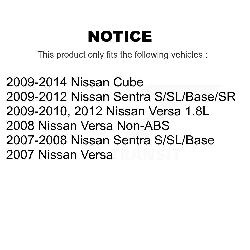 [Avant + Arrière] Kit de Disque et plaquette (céramique) de frein pour Nissan Sentra Versa Cube K8T-102723