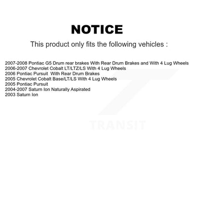 [Avant + Arrière] Kit de Disque et plaquette (céramique) de frein pour Chevrolet Cobalt Saturn Ion Pontiac Pursuit K8T-102742
