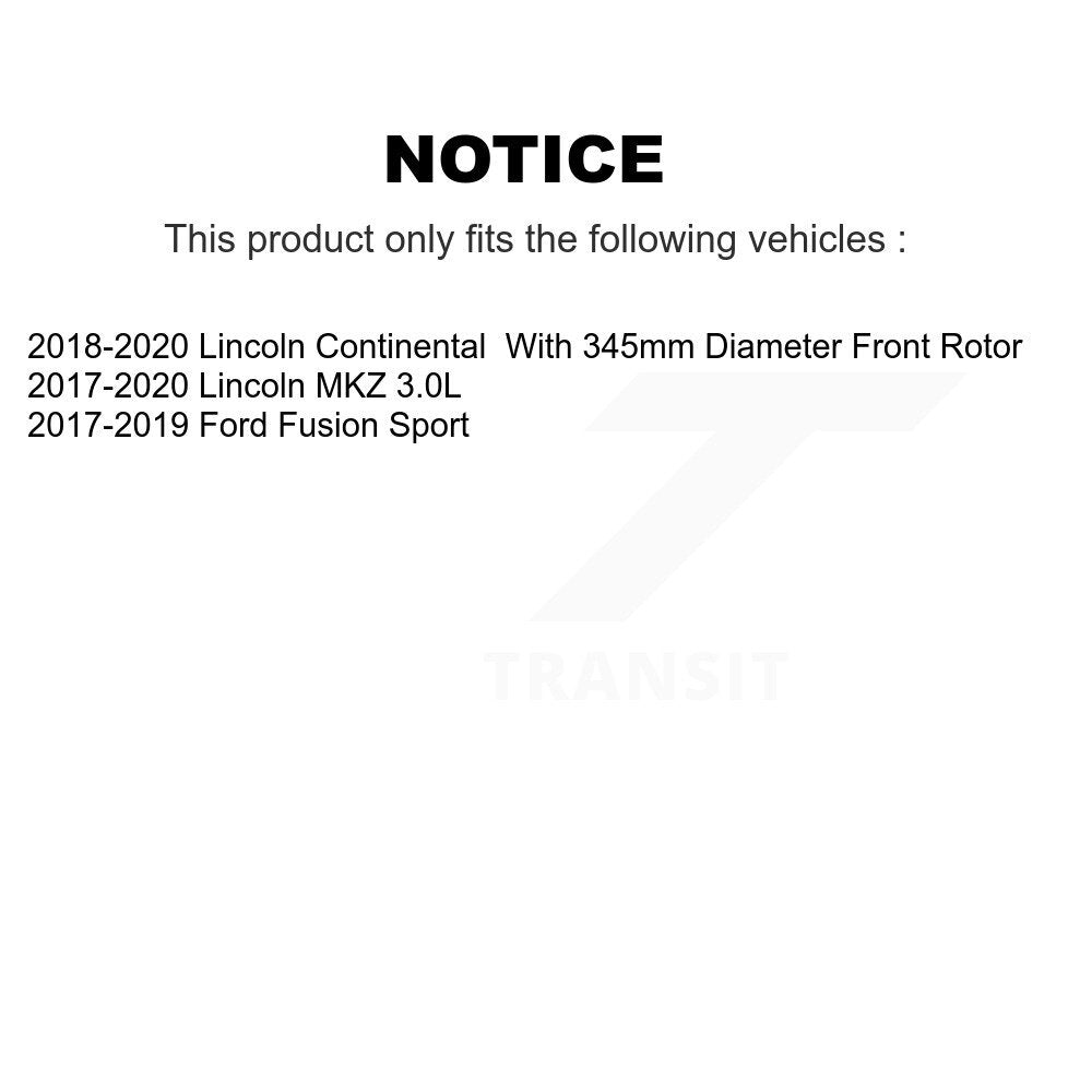 [Avant et Arrière] Disque et plaquette de frein pour Ford Fusion Lincoln MKZ Continental K8T-102858