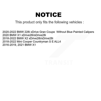[Avant + Arrière] Kit de Disque et plaquette (céramique) de frein pour BMW X1 Mini Cooper Countryman X2 228i xDrive Gran Coupe K8T-103020