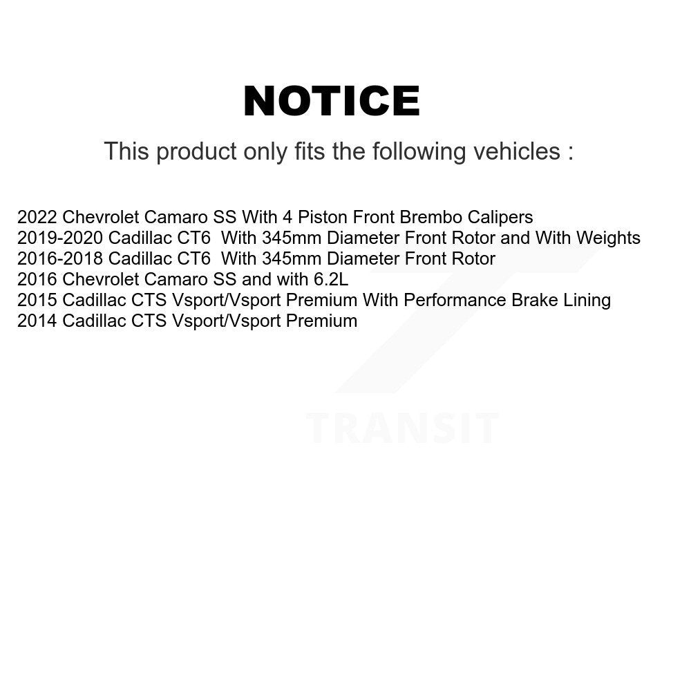[Avant] Kit de Disque et plaquette (céramique) de frein pour Cadillac CTS Chevrolet Camaro CT6 K8T-103030