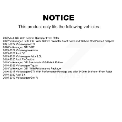 [Avant] Disque et plaquette de frein pour Volkswagen Tiguan Jetta Audi Q3 GTI Golf R Arteon K8T-103058