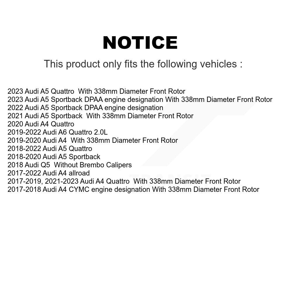 [Avant] Kit de Disque et plaquette (céramique) de frein pour Audi Q5 A4 A5 Quattro A6 Sportback allroad K8T-103067