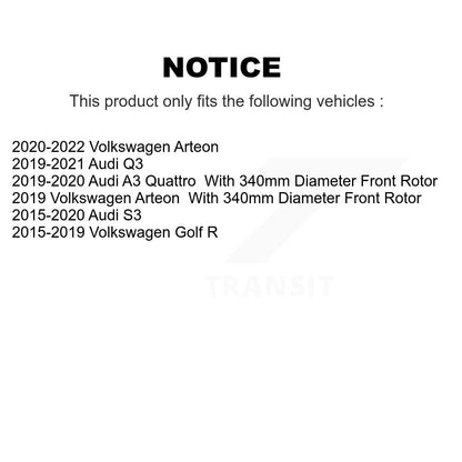 [Avant et Arrière] Disque et plaquette de frein pour Audi Q3 Volkswagen Golf R Arteon S3 A3 Quattro K8T-103124