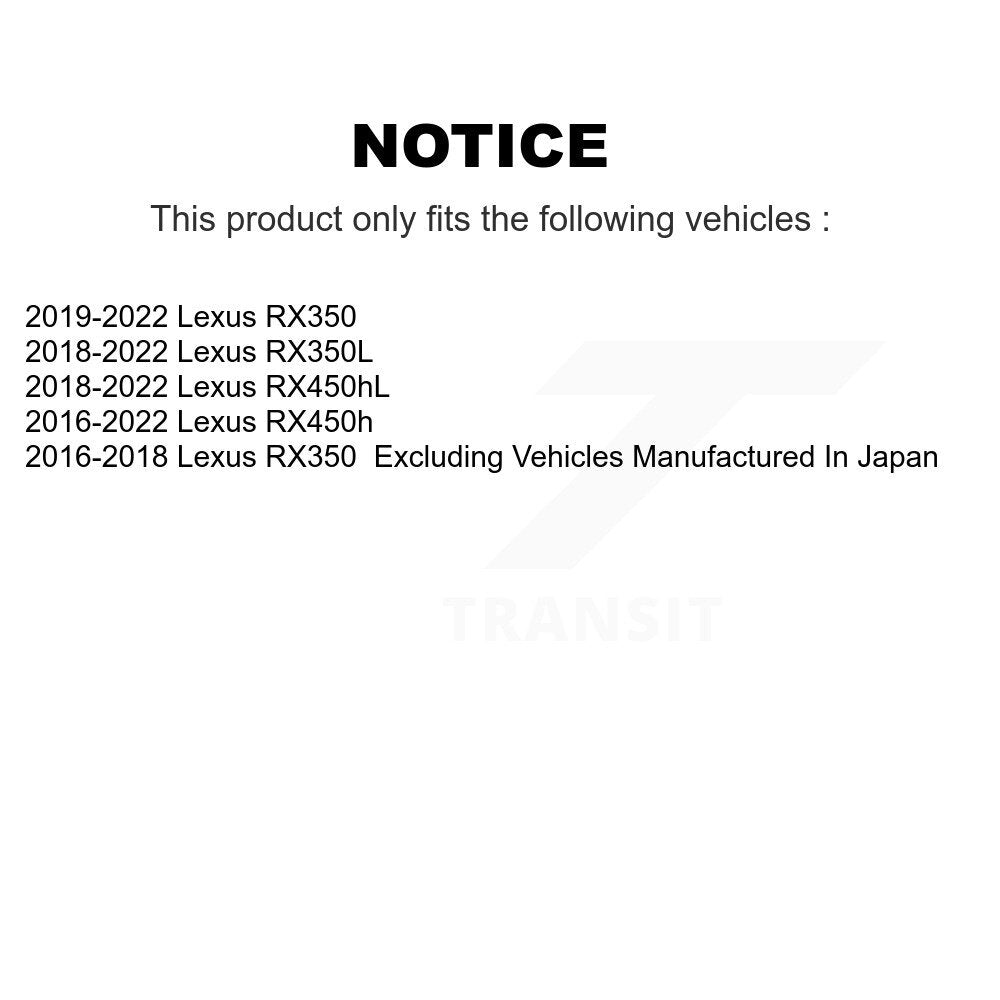 [Arrière] Kit de Disque et plaquette (céramique) de frein pour Lexus RX350 RX450h RX350L RX450hL K8T-103162