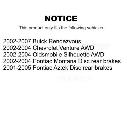 [Arrière] Kit de Disque et plaquette (céramique) de frein pour Buick Rendezvous Chevrolet Venture Pontiac Montana Aztek Oldsmobile Silhouette K8T-103267