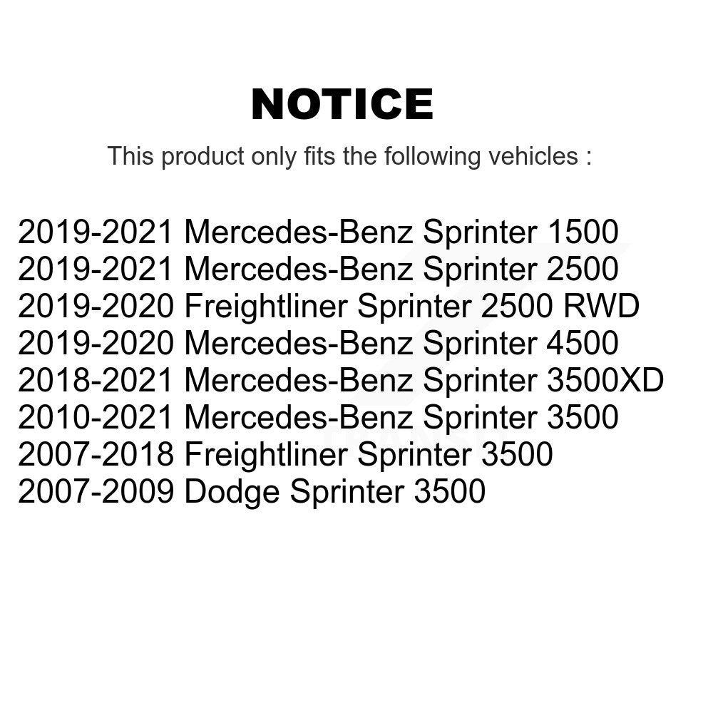 [Avant] Kit de Disque et plaquette (céramique) de frein pour Sprinter 3500 Mercedes-Benz 2500 Freightliner Dodge 1500 4500 3500XD K8T-103405