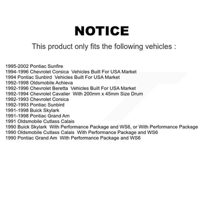 [Avant et Arrière] Disque et plaquette de frein pour Pontiac Sunfire Chevrolet Grand Am Buick K8T-103586