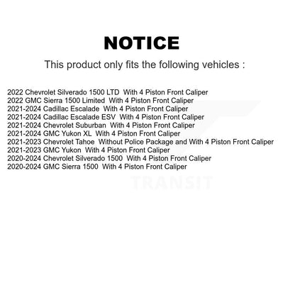 [Avant et Arrière] Disque et plaquette de frein pour GMC Chevrolet Silverado 1500 Sierra Yukon XL K8T-103987