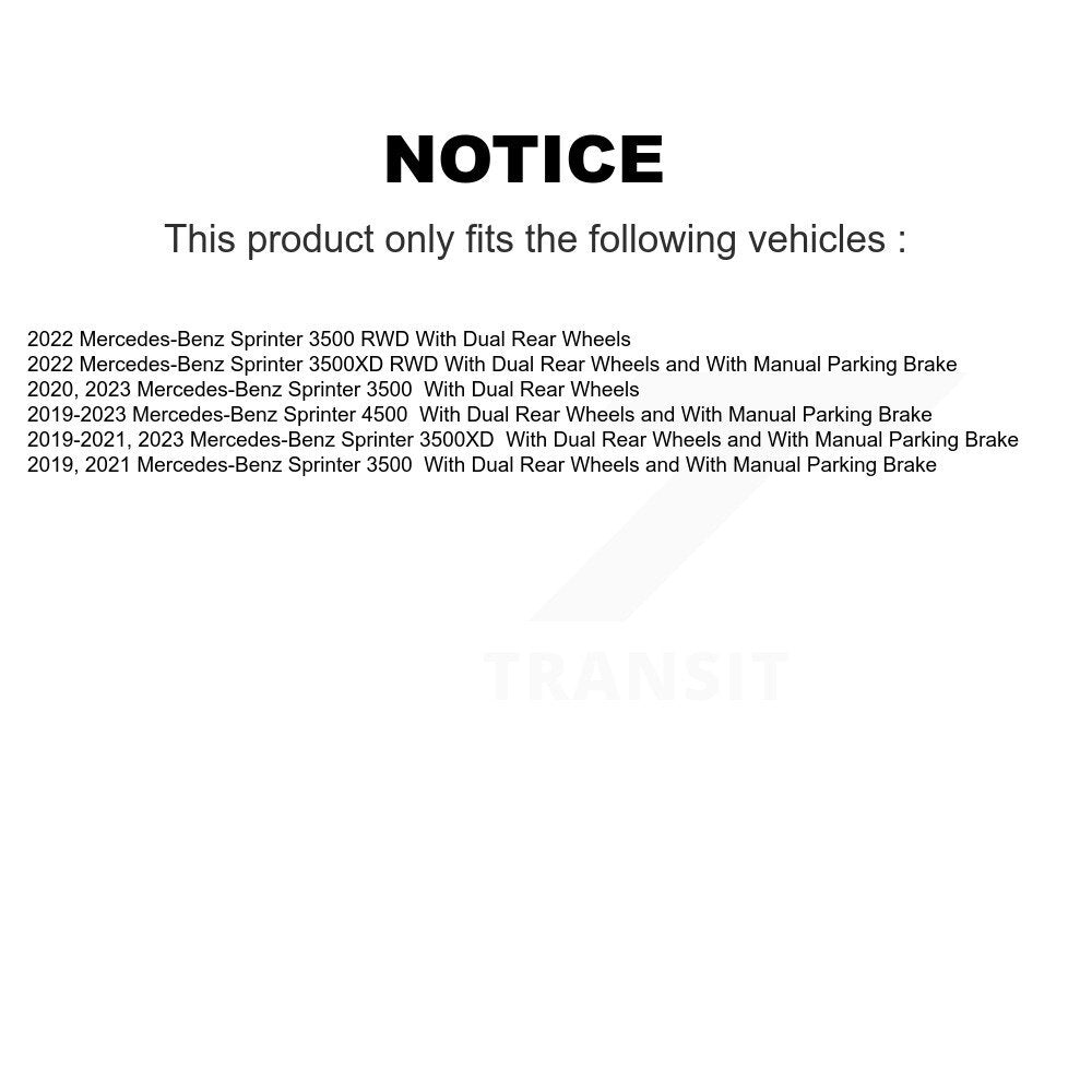 [Avant + Arrière] Kit de Disque et plaquette (céramique) de frein pour Mercedes-Benz Sprinter 3500 3500XD avec Dual Wheels K8T-103998