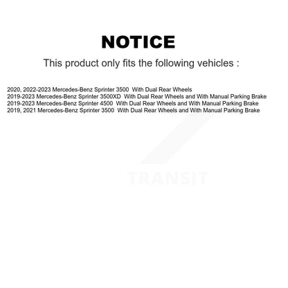 [Arrière] Kit de Disque et plaquette (céramique) de frein pour Mercedes-Benz Sprinter 3500 3500XD avec Dual Wheels K8T-104002