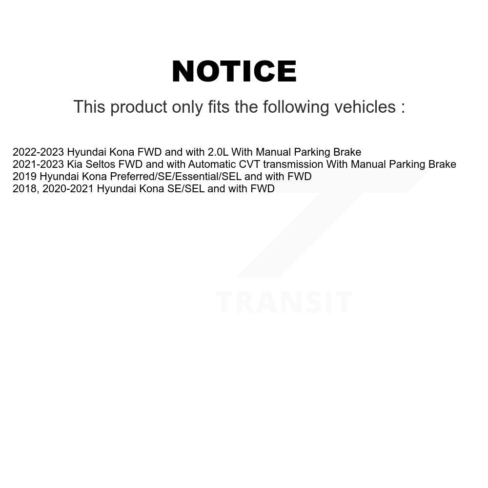 [Arrière] Disque et plaquette de frein pour Hyundai Kona Kia Seltos K8T-104008