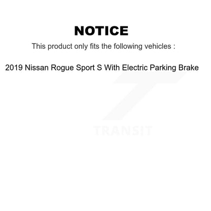 [Arrière] Disque et plaquette de frein pour 19 Nissan Rogue Sport S With Electric Parking K8T-104011