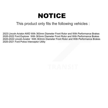 [Avant] Disque et plaquette de frein pour Ford Explorer Lincoln Aviator Police Interceptor K8T-104038