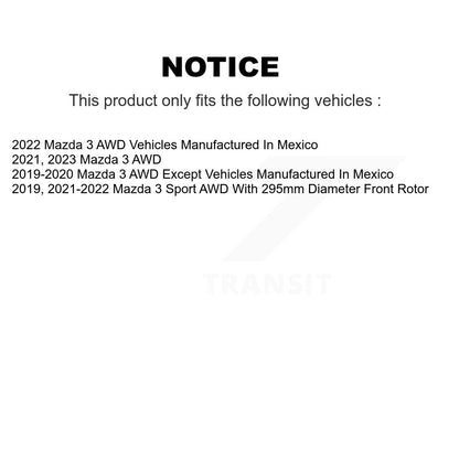 [Avant et Arrière] Disque et plaquette de frein pour Mazda 3 Sport AWD K8T-104091