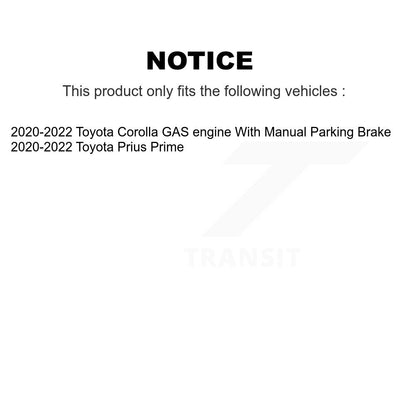 [Avant et Arrière] Disque et plaquette de frein pour 2020-2022 Toyota Corolla Prius Prime K8T-104125