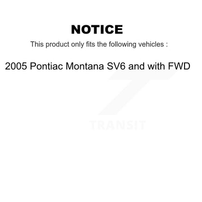 [Avant et Arrière] Disque et plaquette de frein pour 2005 Pontiac Montana SV6 with FWD K8T-104332