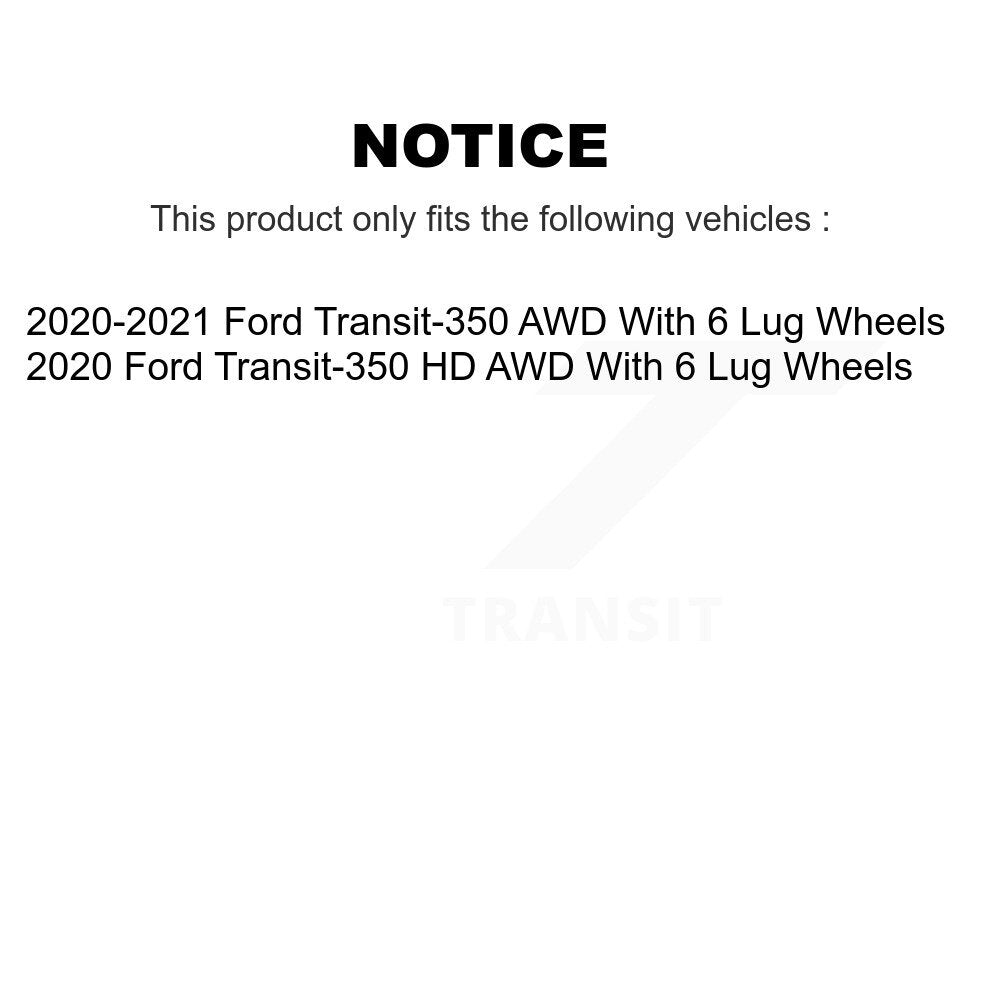 [Arrière] Disque et plaquette de frein pour Ford Transit-350 HD With 6 Lug Wheels AWD K8T-104344