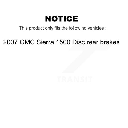 [Avant et Arrière] Disque et plaquette de frein pour 2007 GMC Sierra 1500 Disc rear brakes K8T-104355