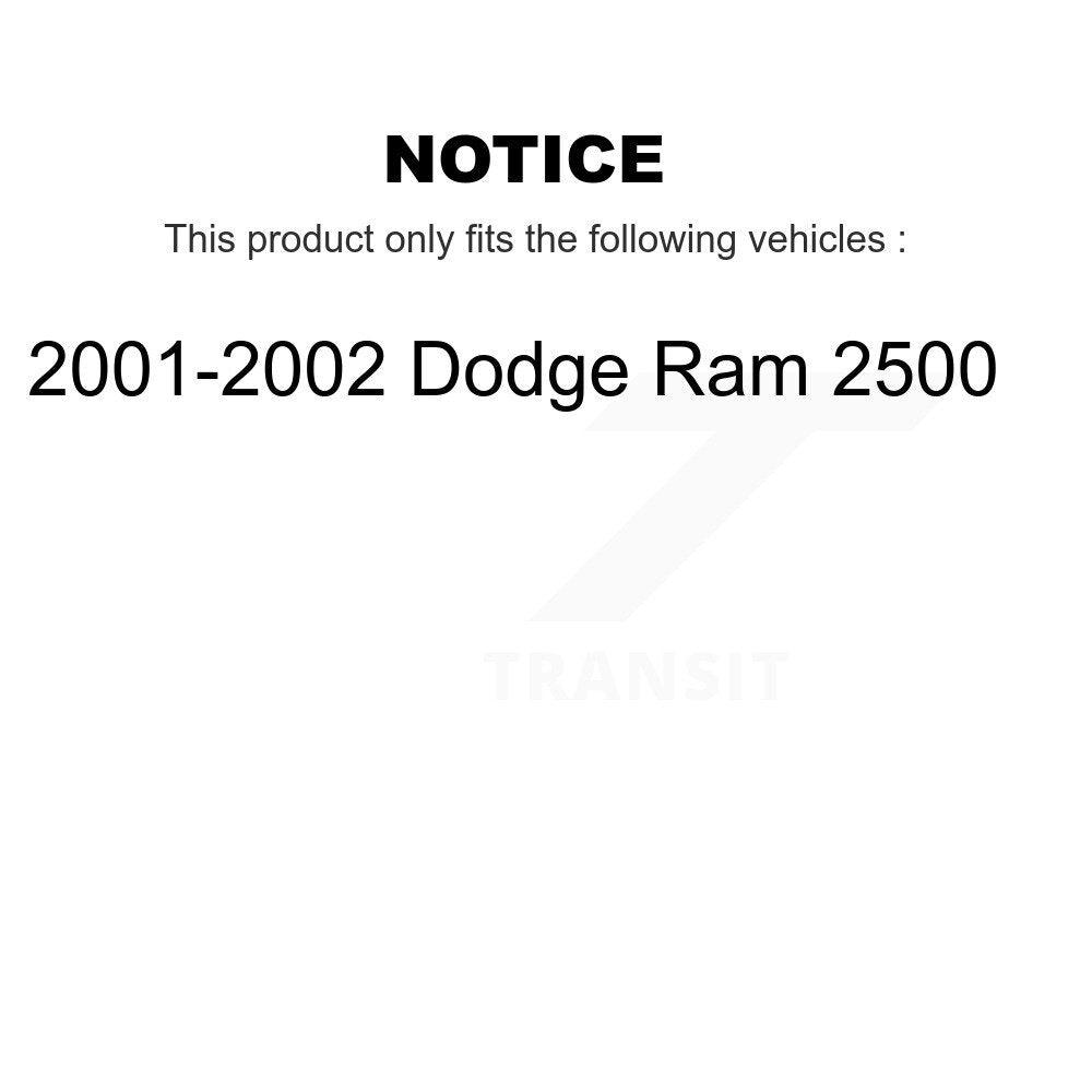 [Avant et Arrière] Disque et plaquette de frein pour 2001-2002 Dodge Ram 2500 K8T-104358