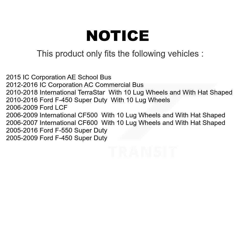 [Arrière] Disque et plaquette de frein pour Ford F-450 Super Duty F-550 International TerraStar K8T-104393