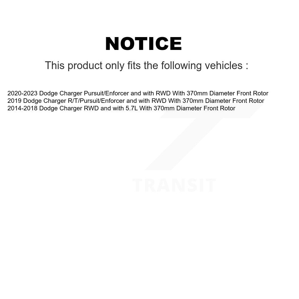 [Avant] Disque et plaquette de frein pour Dodge Charger With 370mm Diameter Rotor K8T-104420