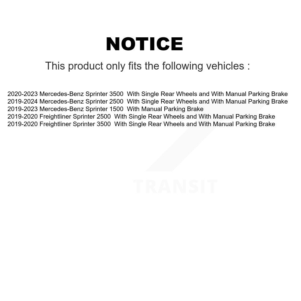 [Arrière] Disque et plaquette de frein pour Mercedes-Benz Sprinter 2500 3500 Freightliner 1500 K8T-104441