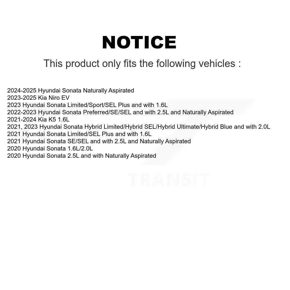 [Avant et Arrière] Disque et plaquette de frein pour Hyundai Sonata Kia Niro EV K5 K8T-104459