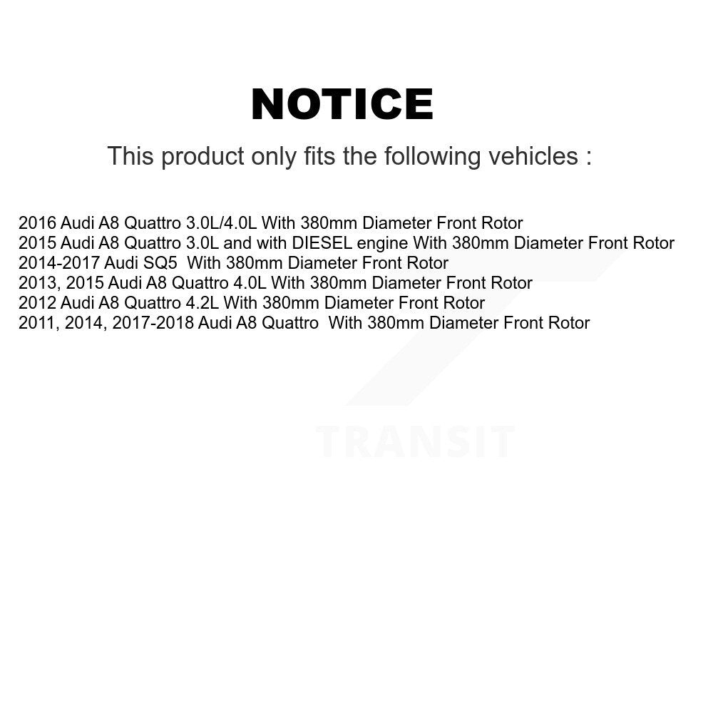 [Avant] Disque et plaquette de frein pour Audi SQ5 A8 Quattro With 380mm Diameter K8T-104502