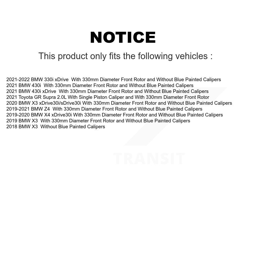 [Avant] Disque et plaquette de frein pour BMW X3 330i xDrive X4 Z4 430i Toyota GR Supra K8T-104509