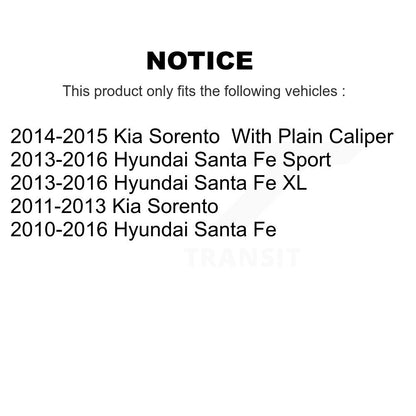 [Arrière] Disque et plaquette de frein pour Hyundai Santa Fe Sport Kia Sorento XL K8T-104522