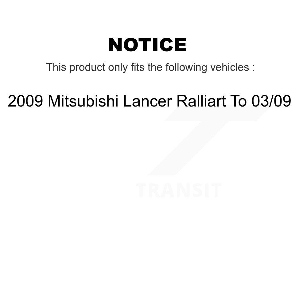 [Avant et Arrière] Disque et plaquette de frein pour 2009 Mitsubishi Lancer Ralliart To 03 09 K8T-104551