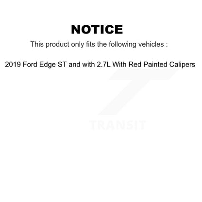 [Avant et Arrière] Disque et plaquette de frein pour 2019 Ford Edge With Red Painted Calipers K8T-104619