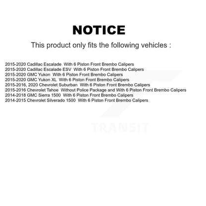 [Avant et Arrière] Disque et plaquette de frein pour GMC Sierra 1500 Chevrolet Silverado Yukon XL K8T-104670