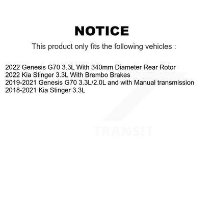 [Avant et Arrière] Disque et plaquette de frein pour Kia Stinger Genesis G70 K8T-104676