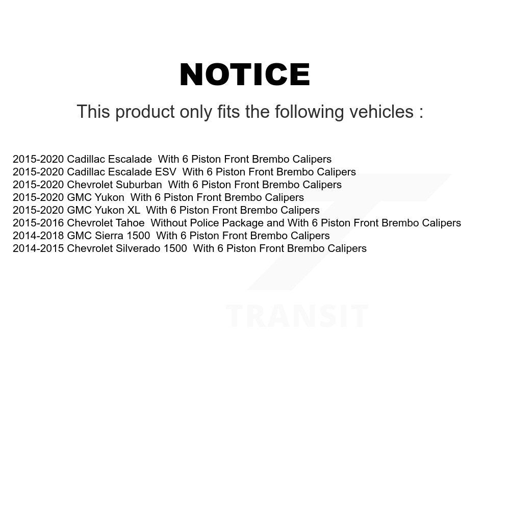 [Avant] Disque et plaquette de frein pour GMC Sierra 1500 Chevrolet Silverado Yukon Cadillac K8T-104739