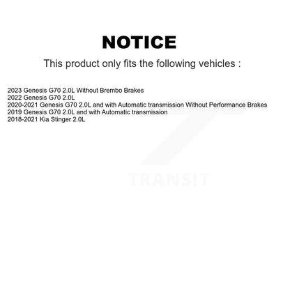 [Avant] Disque et plaquette de frein pour Genesis G70 Kia Stinger K8T-104746