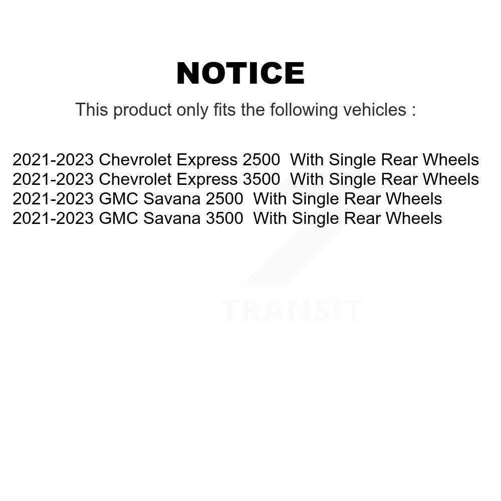 [Arrière] Disque et plaquette de frein pour 2021-2024 GMC Chevrolet Savana 2500 Express 3500 K8T-104763