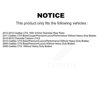 [Arrière] Disque et plaquette de frein pour Chevrolet Camaro Cadillac CTS K8T-105383