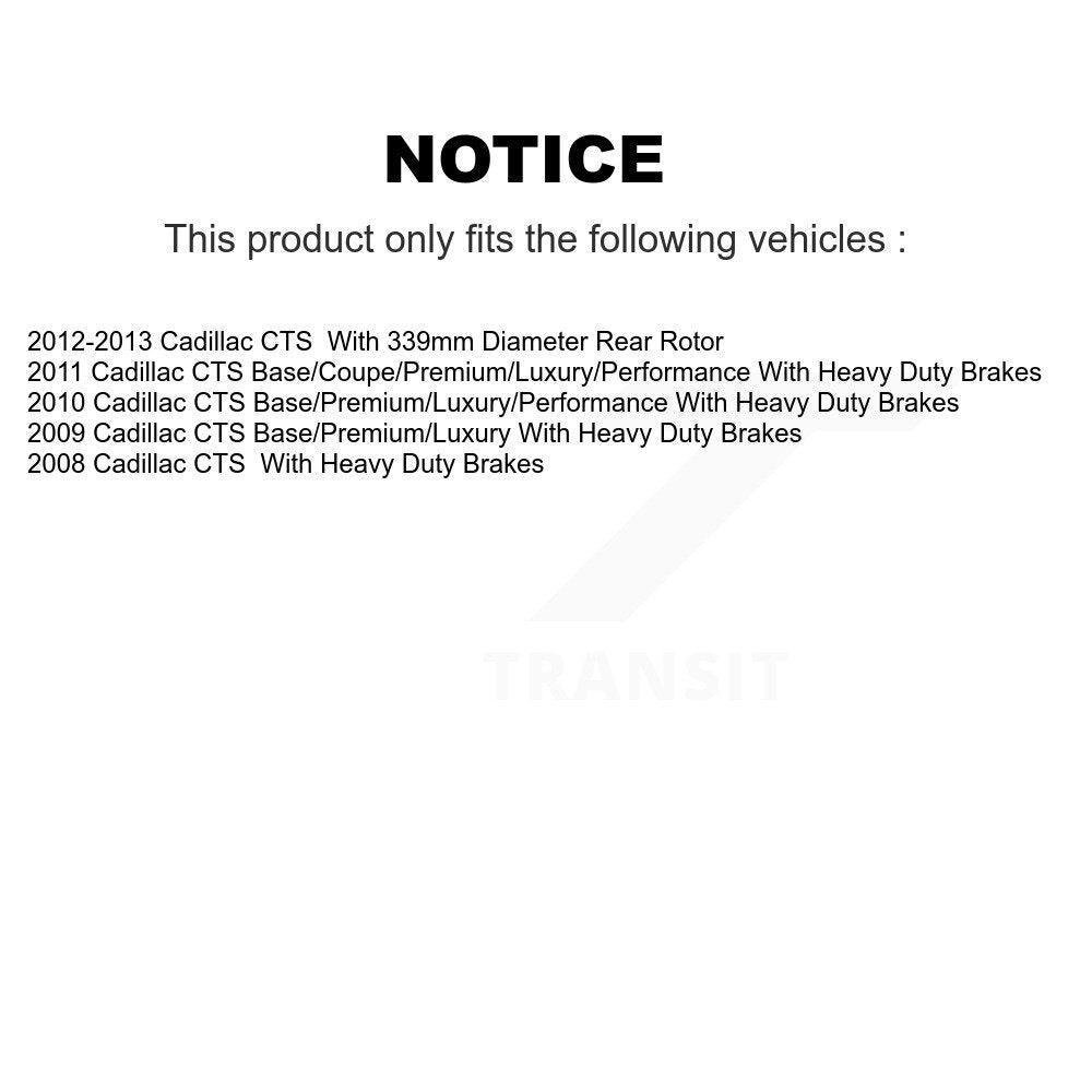 [Arrière] Disque et plaquette de frein pour Cadillac CTS K8T-105385