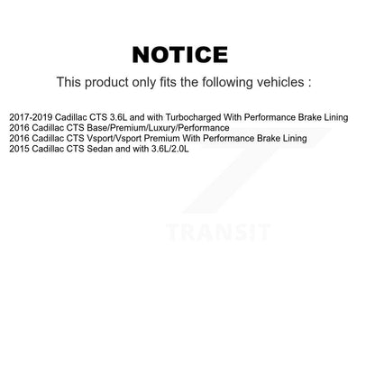 [Arrière] Disque et plaquette de frein pour Cadillac CTS K8T-105389