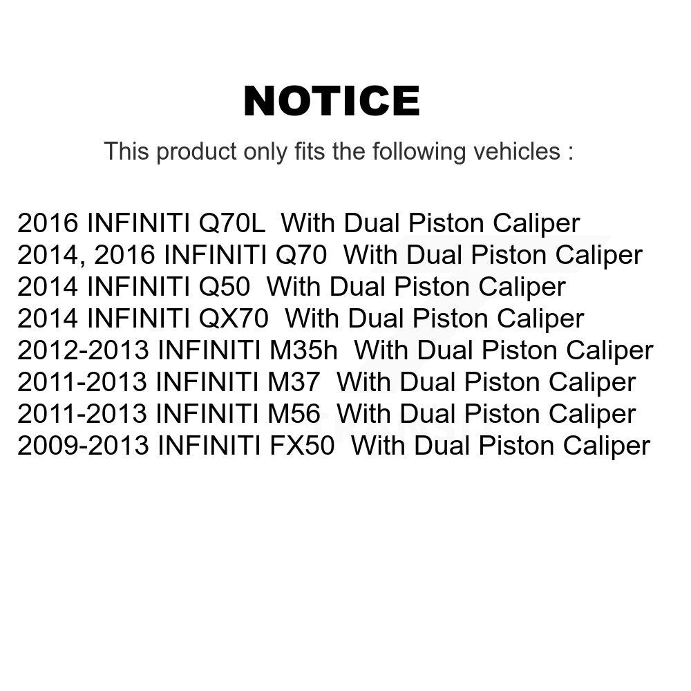 [Arrière] Disque et plaquette de frein pour INFINITI Q50 M37 FX50 QX70 M56 Q70 K8T-105502
